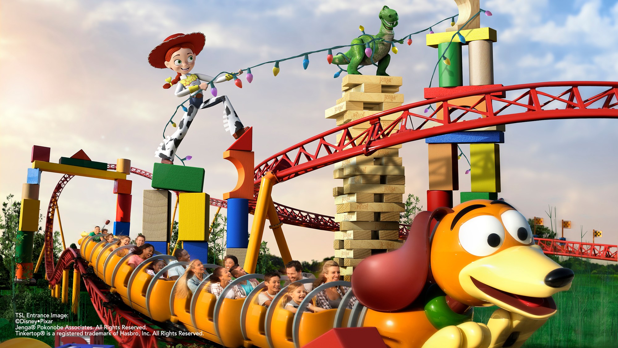 toy story land slinky dog dash in motion