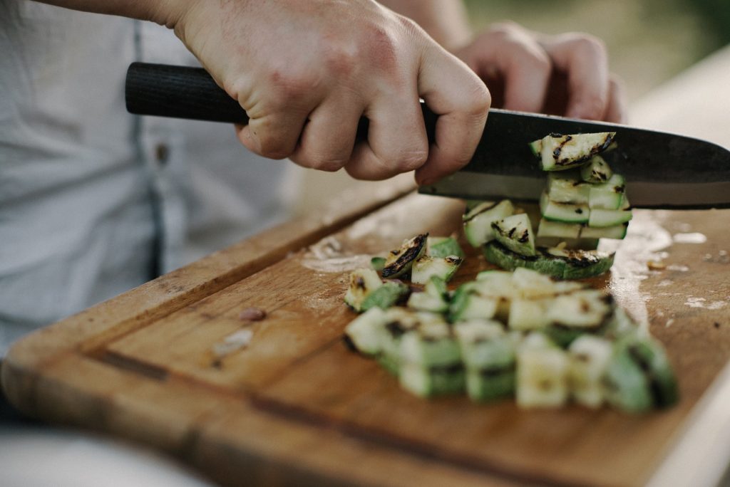 chef chopping vegetables