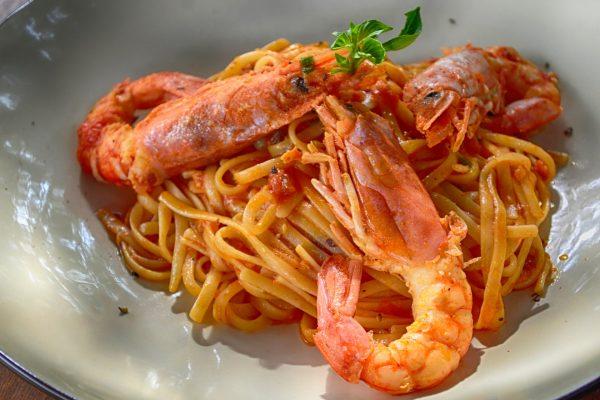 pasta with prawns