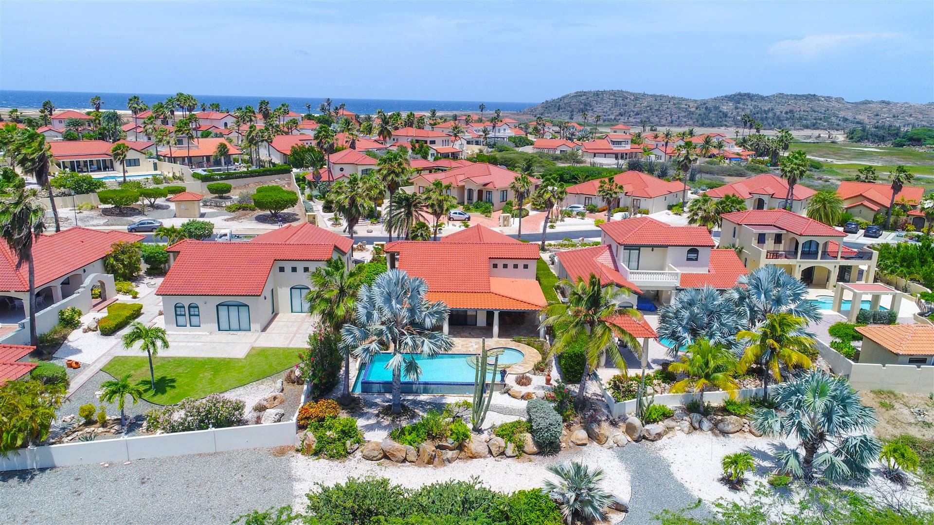 aerial view of neighborhood