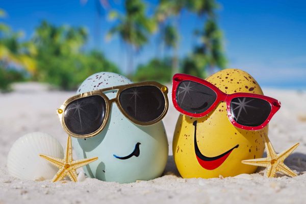 easter eggs sunglasses beach