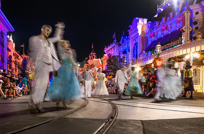 ghosts blurred long exposure mickeys halloween party disney world