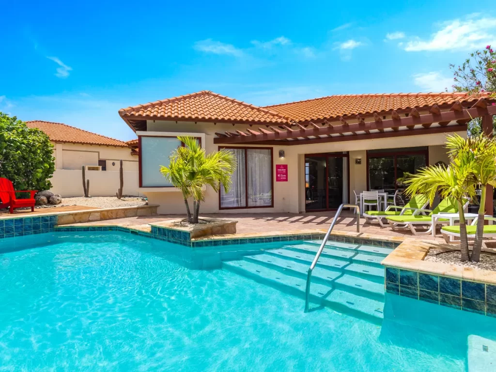 large pool in backyard