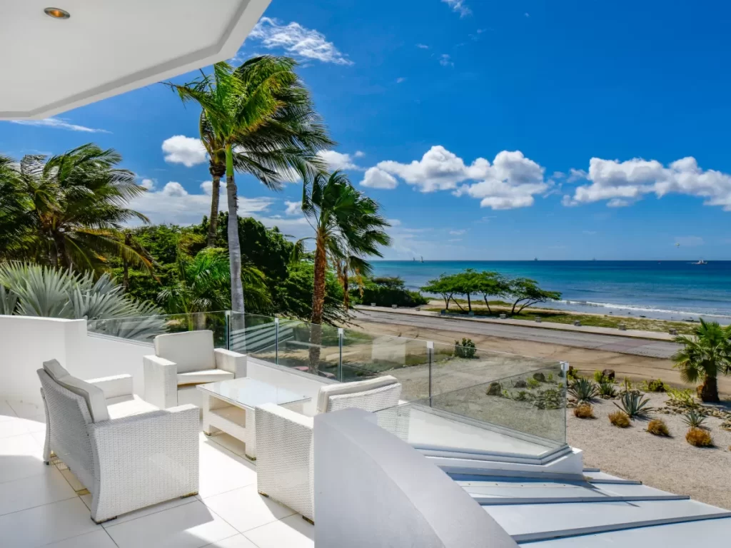 view of beach from patio