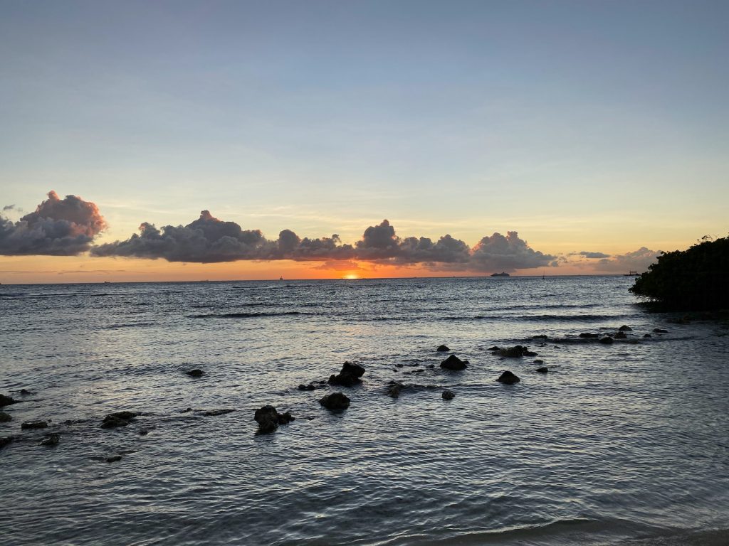 sunset in aruba