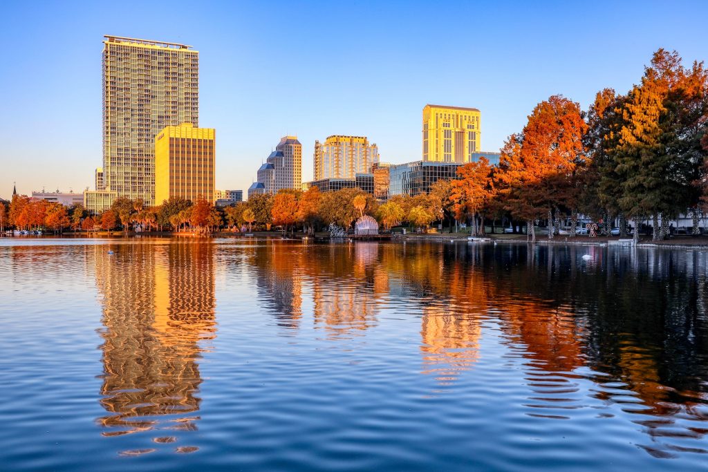 Fall activities in Orlando's lake Eola