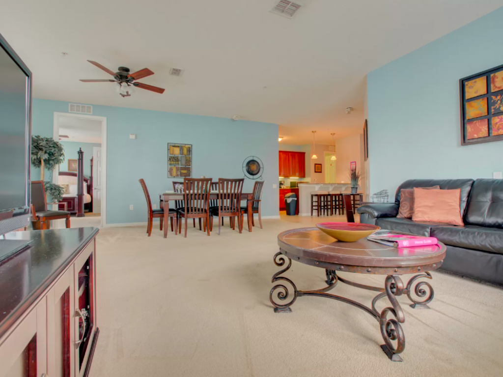 living room in one of our 4th of july rentals in Orlando FL