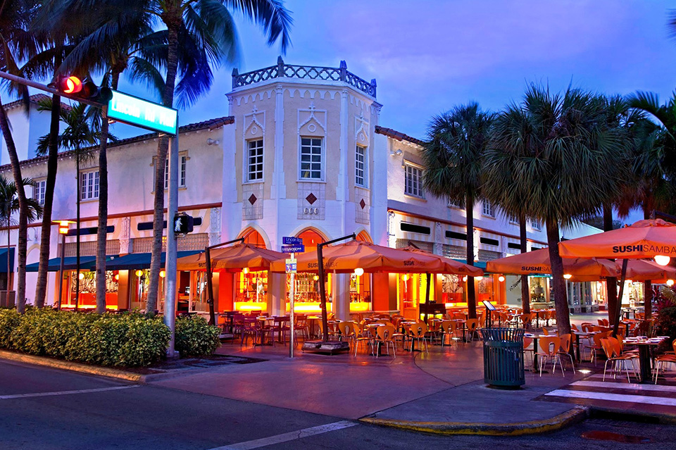 Lincoln Road Shopping Mall Em Miami Beach Foto de Stock Editorial