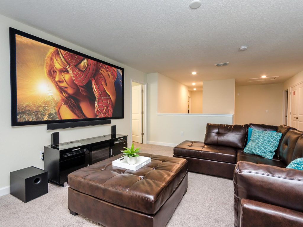 movie theater at our Orlando Houses for Rent