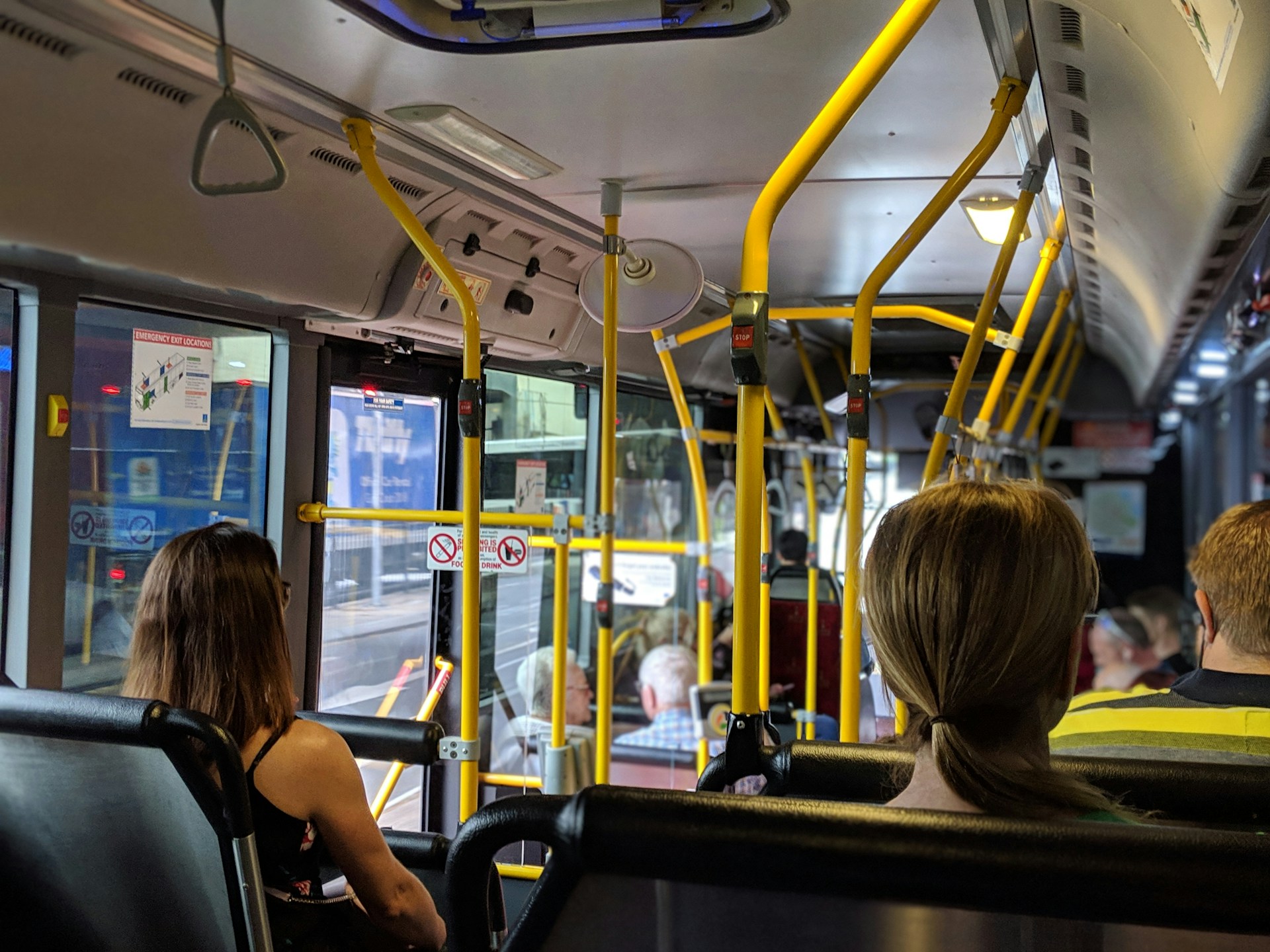 Inside of a public bus